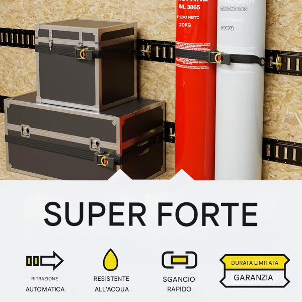 🔥 Cinghia a cricchetto retrattile per auto con kit di supporto per binario