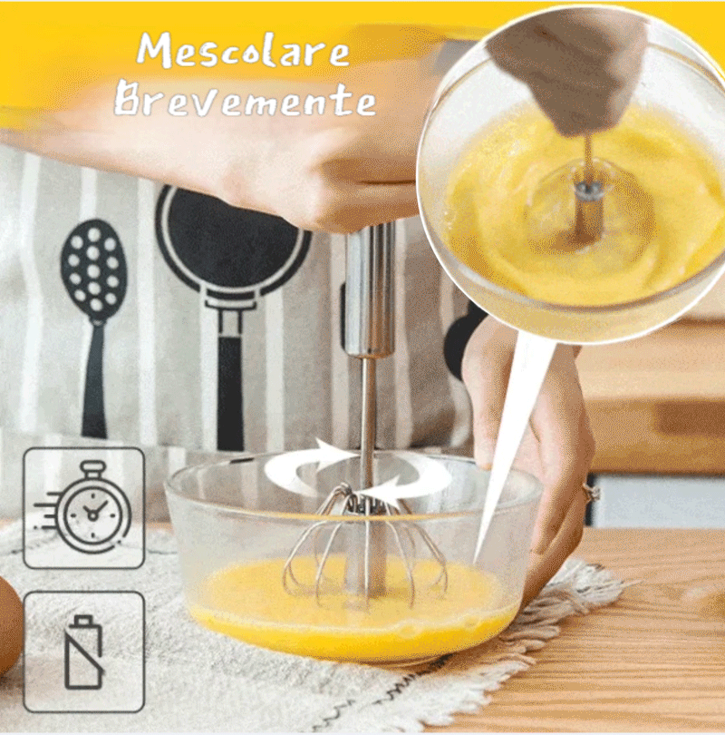 Frusta per uova semiautomatico in acciaio inox