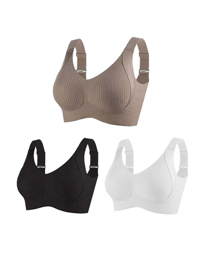 Reggiseno senza ferretto regolabile a quattro file in tinta unita da donna