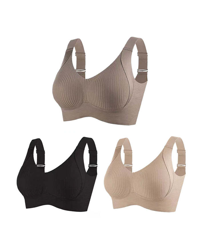 Reggiseno senza ferretto regolabile a quattro file in tinta unita da donna