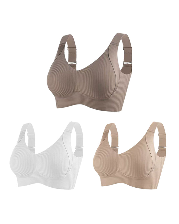 Reggiseno senza ferretto regolabile a quattro file in tinta unita da donna