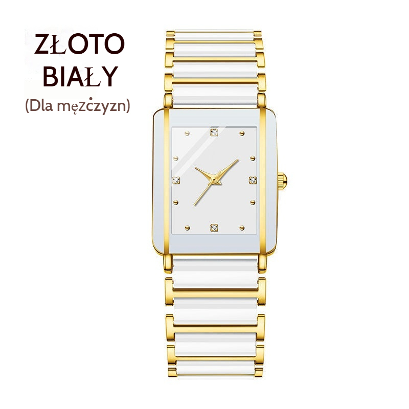 💞Modny ceramiczny kwadratowy zegarek kwarcowy⌚