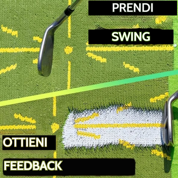 Tappetino da allenamento per il golf con rilevamento dello swing