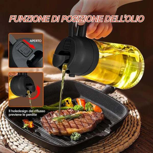Flacone spray per olio 2 in 1