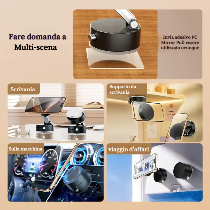 Supporto magnetico per cellulare sottovuoto