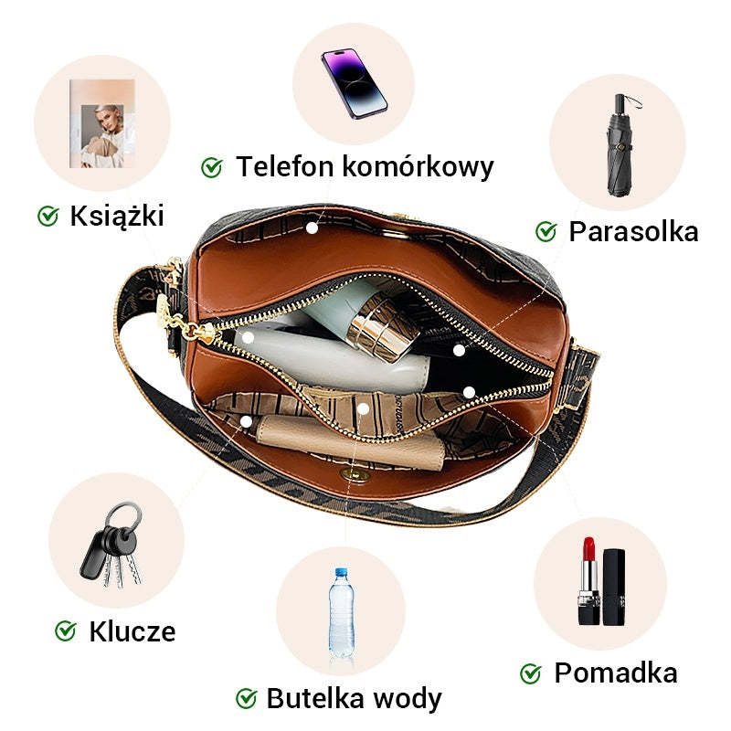 Torebka na Ramię z Trzema Warstwami i Wzorem Diamentowym dla Kobiet