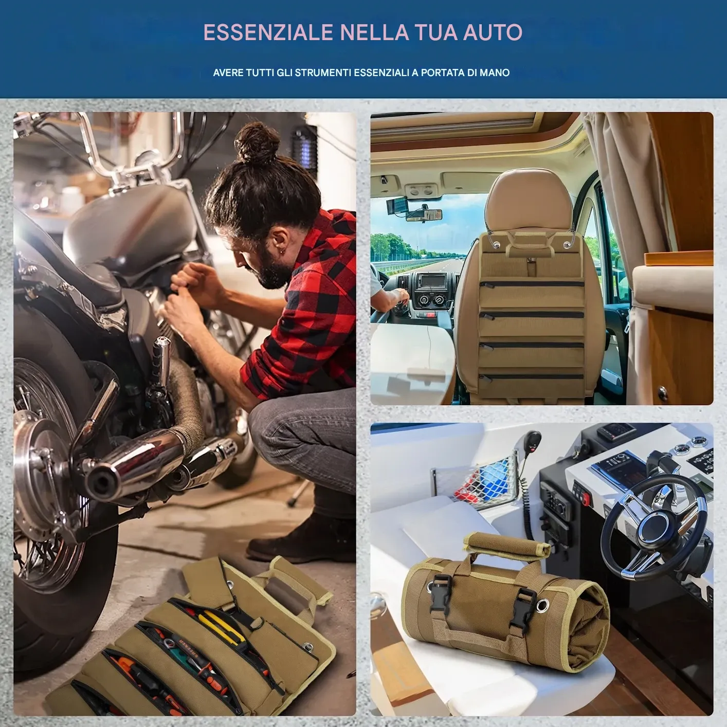 Borsa portautensili arrotolabile Premium