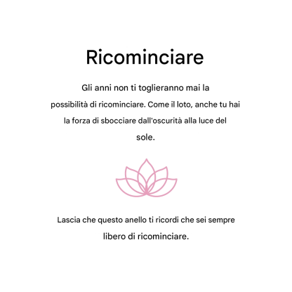 Vendita! Anello di loto: ricomincia da capo