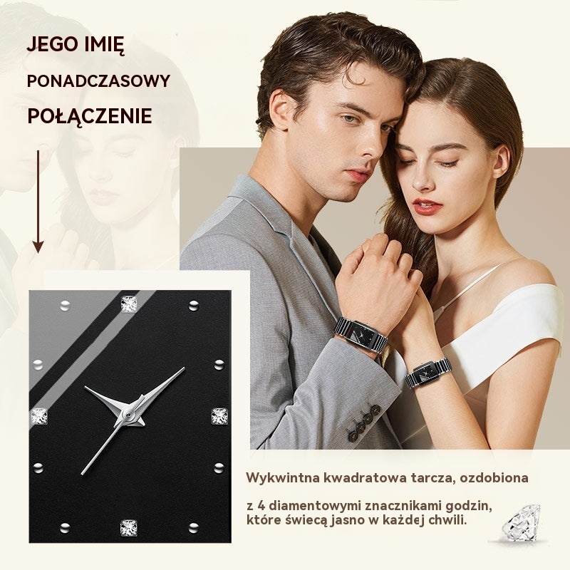 💞Modny ceramiczny kwadratowy zegarek kwarcowy⌚