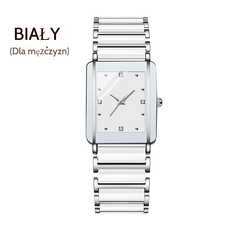 💞Modny ceramiczny kwadratowy zegarek kwarcowy⌚