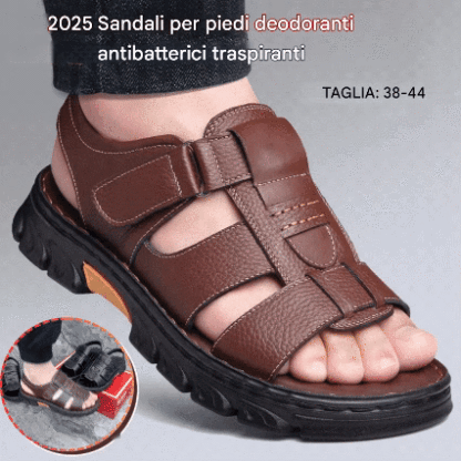 🔥【38~44】Sandali da spiaggia da uomo, in morbida pelle, antiscivolo, fatti a mano