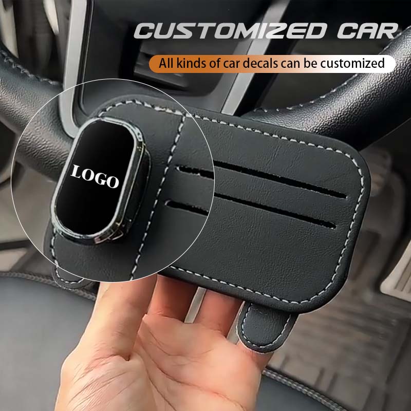 Portaocchiali multifunzionale in pelle per auto