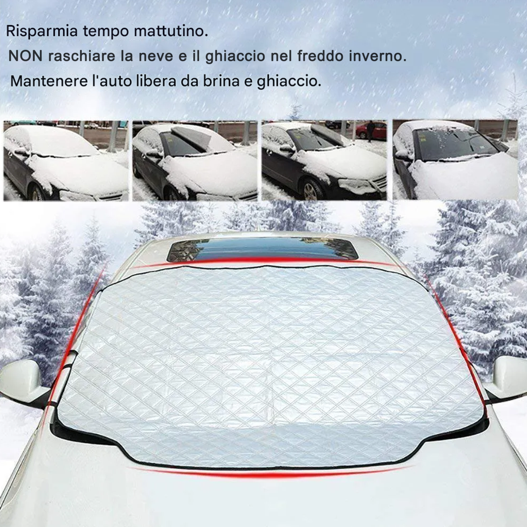 Copertura magnetica per parabrezza auto