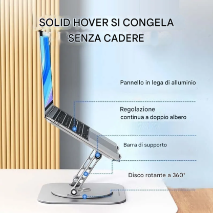 Supporto per laptop in lega di alluminio con staffa girevole