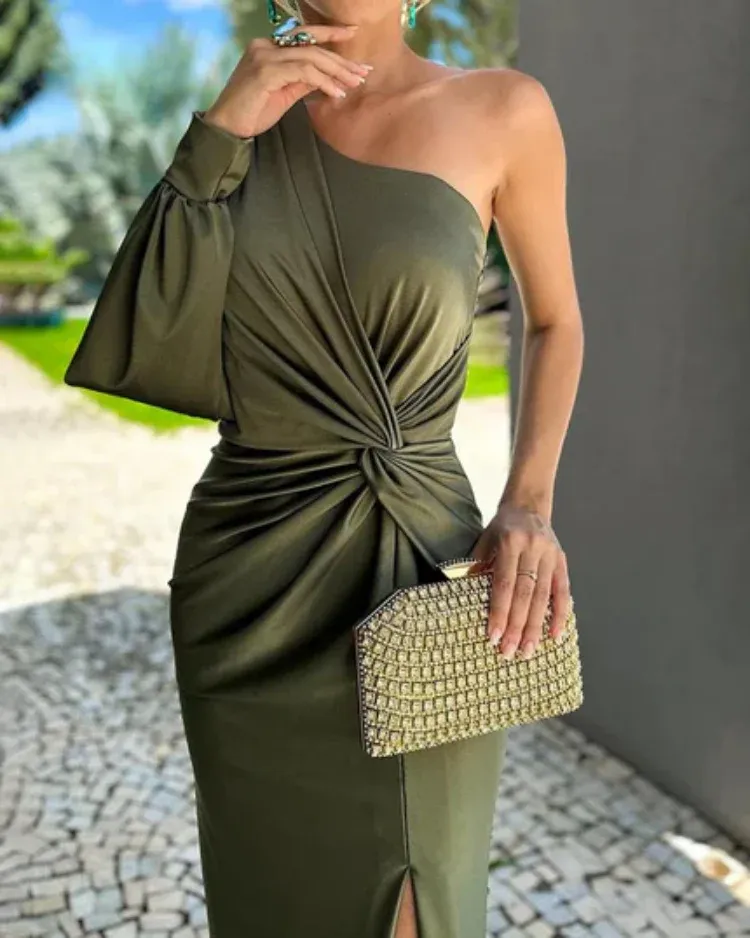 Gladys™ | Abito monospalla drappeggiato