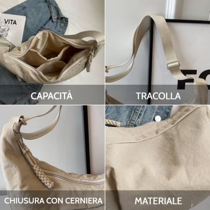👜Ultimo giorno - 49% di sconto🔥Borsa a tracolla in nylon tinta unita alla moda