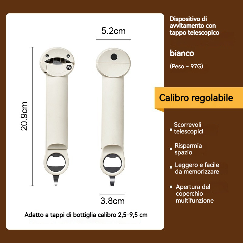 Apriscatole magnetico multifunzionale
