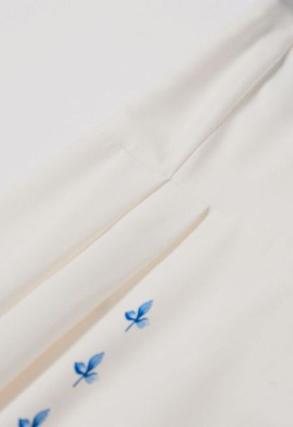 Abito Cami con fiocco con fiocco floreale ondulato azzurro cielo