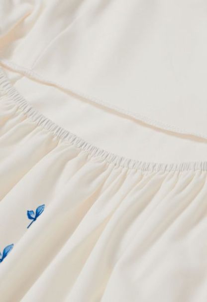 Abito Cami con fiocco con fiocco floreale ondulato azzurro cielo