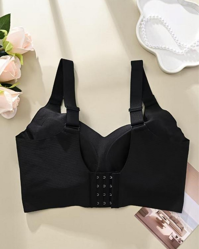 Reggiseno senza ferretto regolabile a quattro file in tinta unita da donna