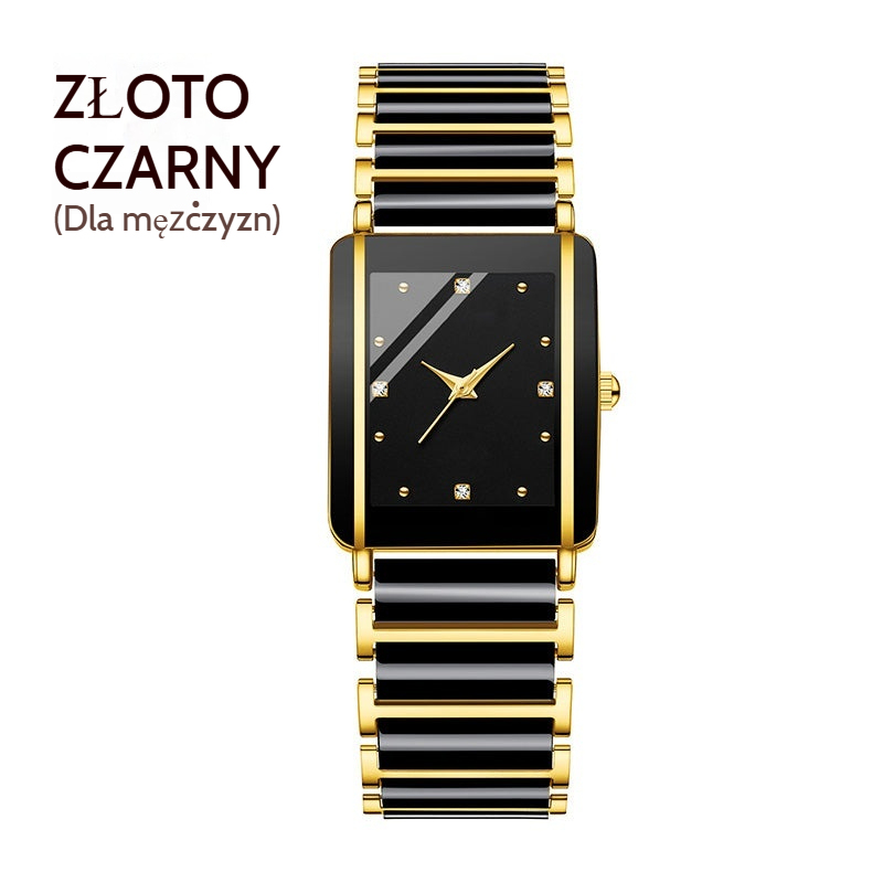 💞Modny ceramiczny kwadratowy zegarek kwarcowy⌚