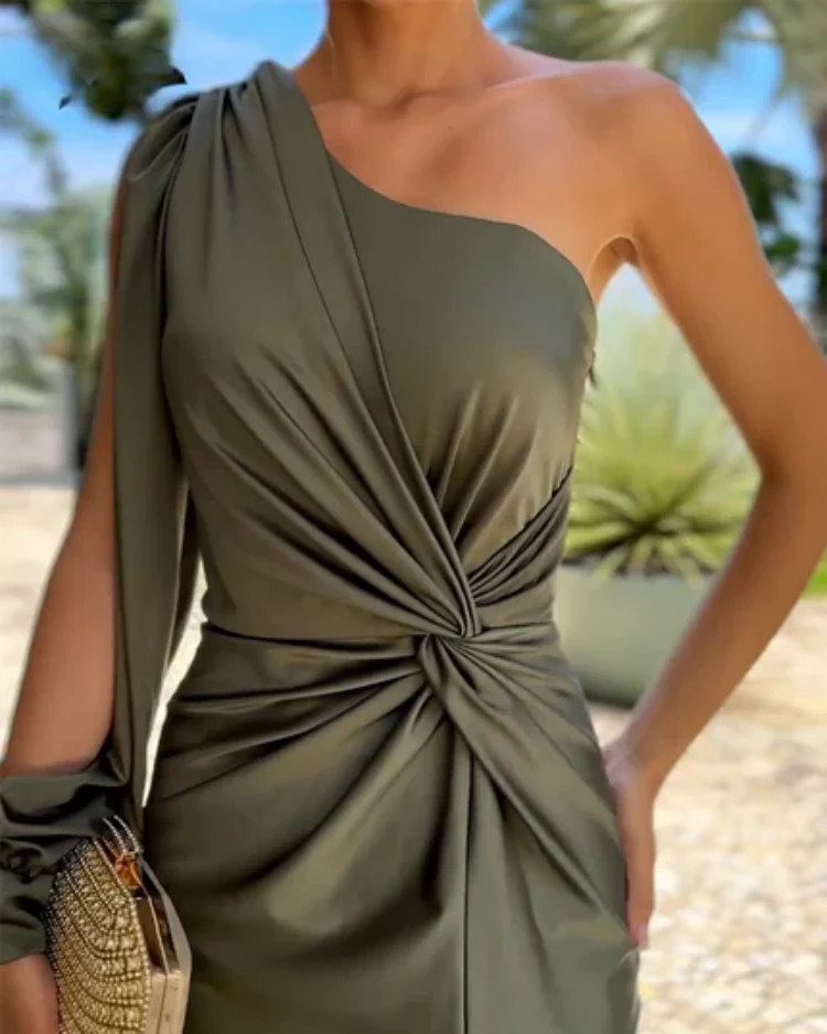 Gladys™ | Abito monospalla drappeggiato