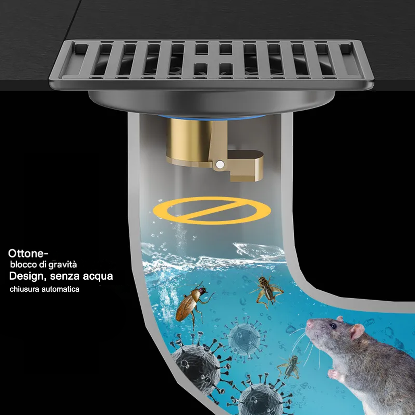 Nucleo deodorante per lo scarico del pavimento del bagno