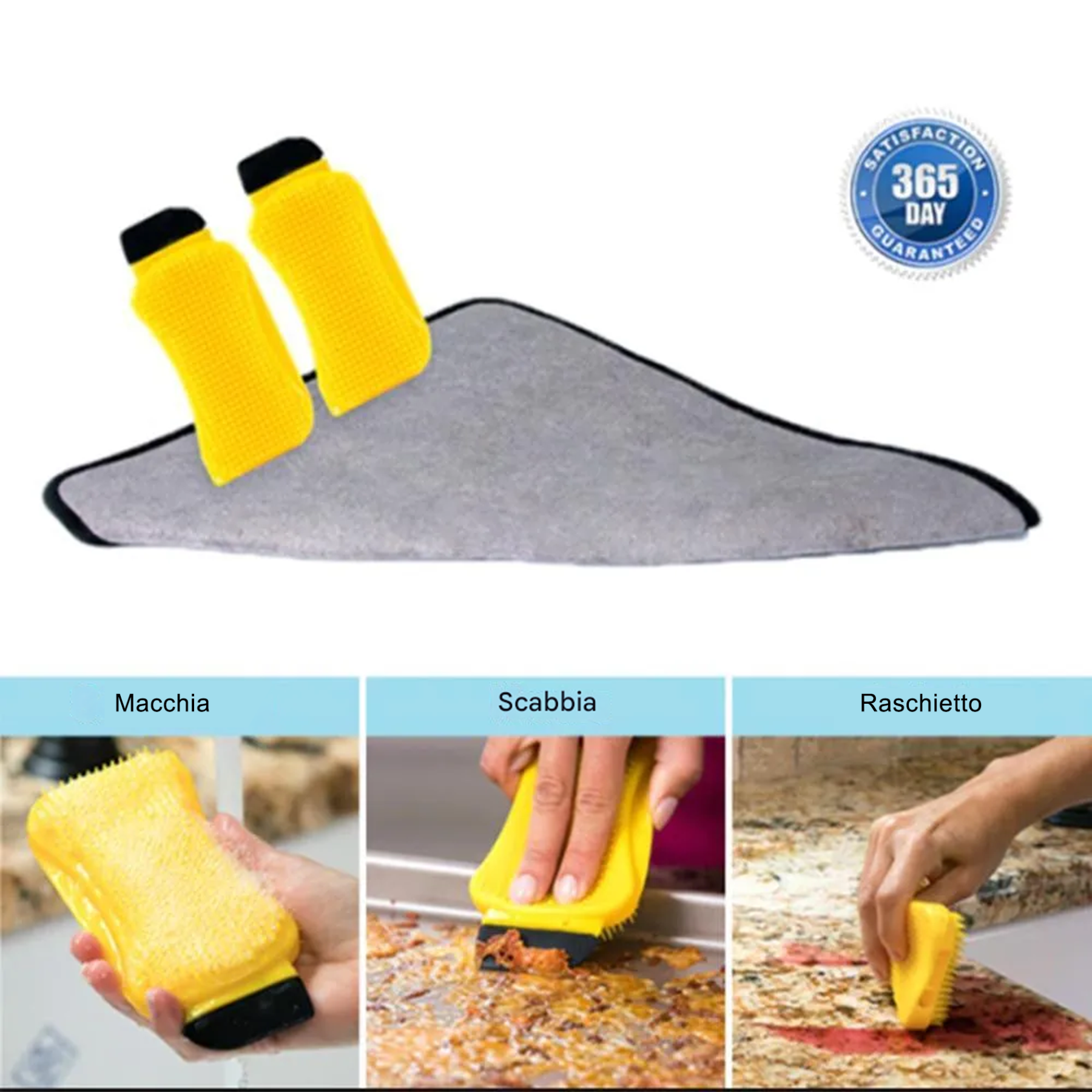 Spazzola per la pulizia in silicone 3 in 1