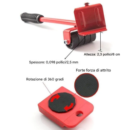 Set di utensili per traslochi con sollevatore per mobili, 4 confezioni