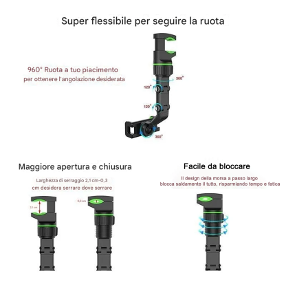 🔥SUPPORTO UNIVERSALE MULTIFUNZIONE REGOLABILE A 360°