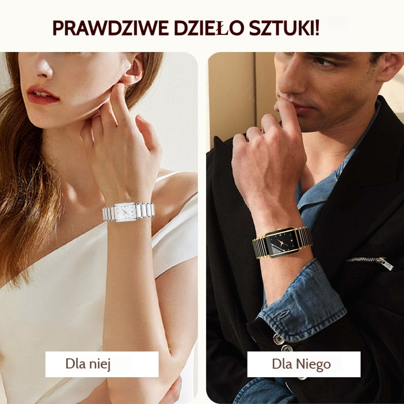 💞Modny ceramiczny kwadratowy zegarek kwarcowy⌚