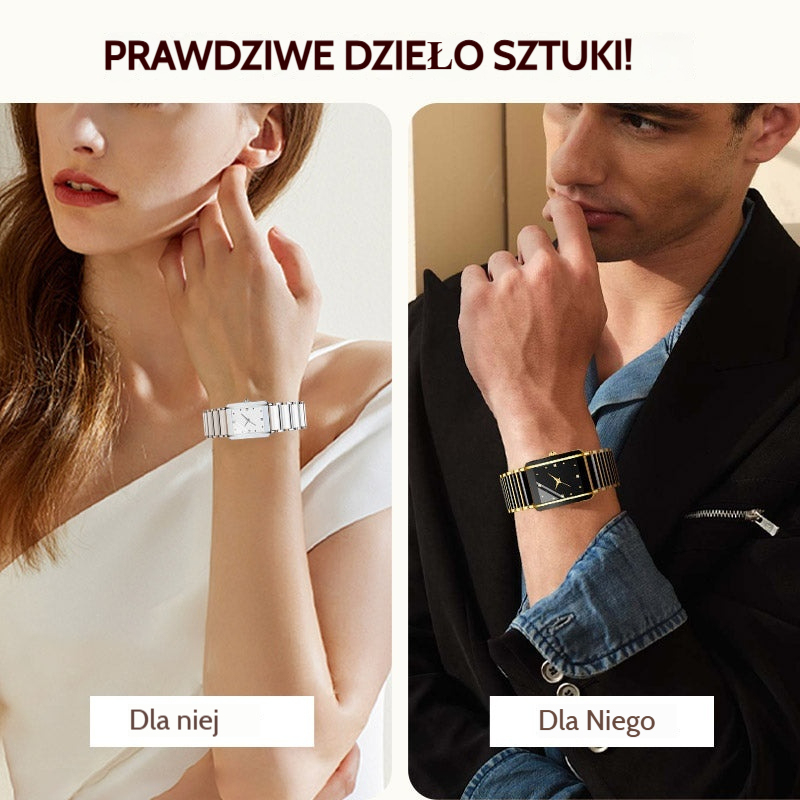 💞Modny ceramiczny kwadratowy zegarek kwarcowy⌚