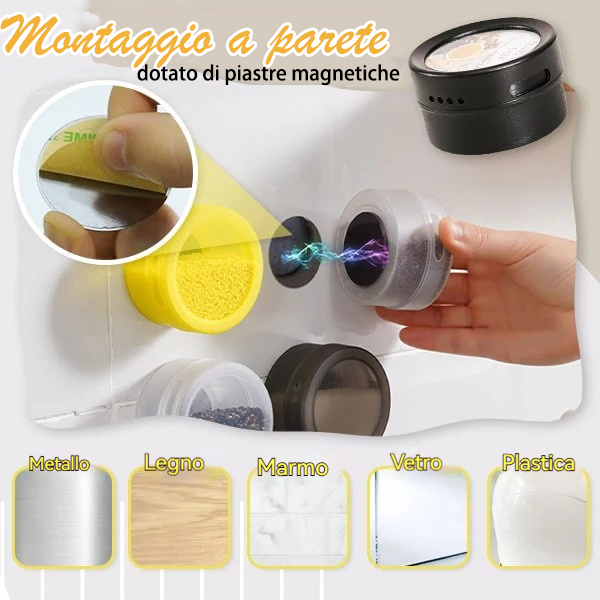 Barattolo per spezie magnetico da parete 