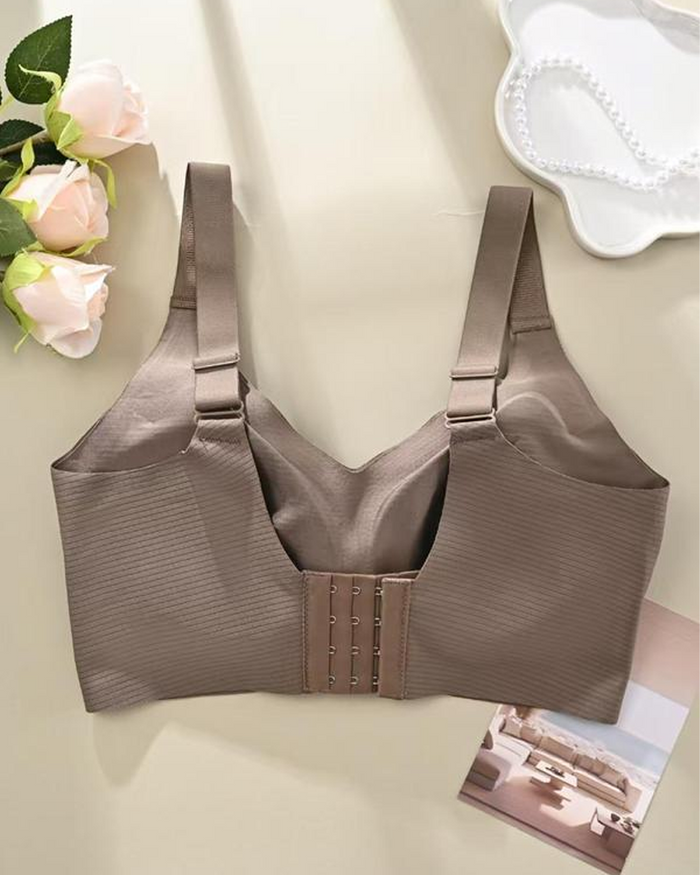 Reggiseno senza ferretto regolabile a quattro file in tinta unita da donna