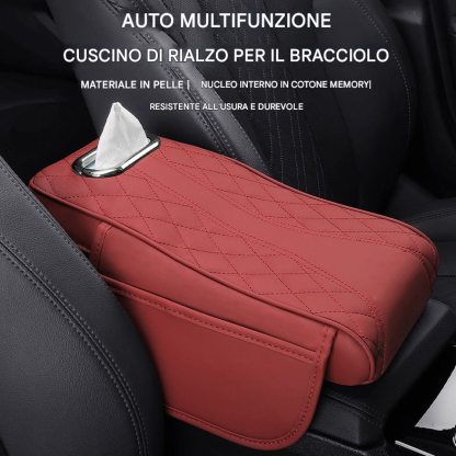 Tappetino per bracciolo auto, borsa portaoggetti universale, scatola per fazzoletti auto