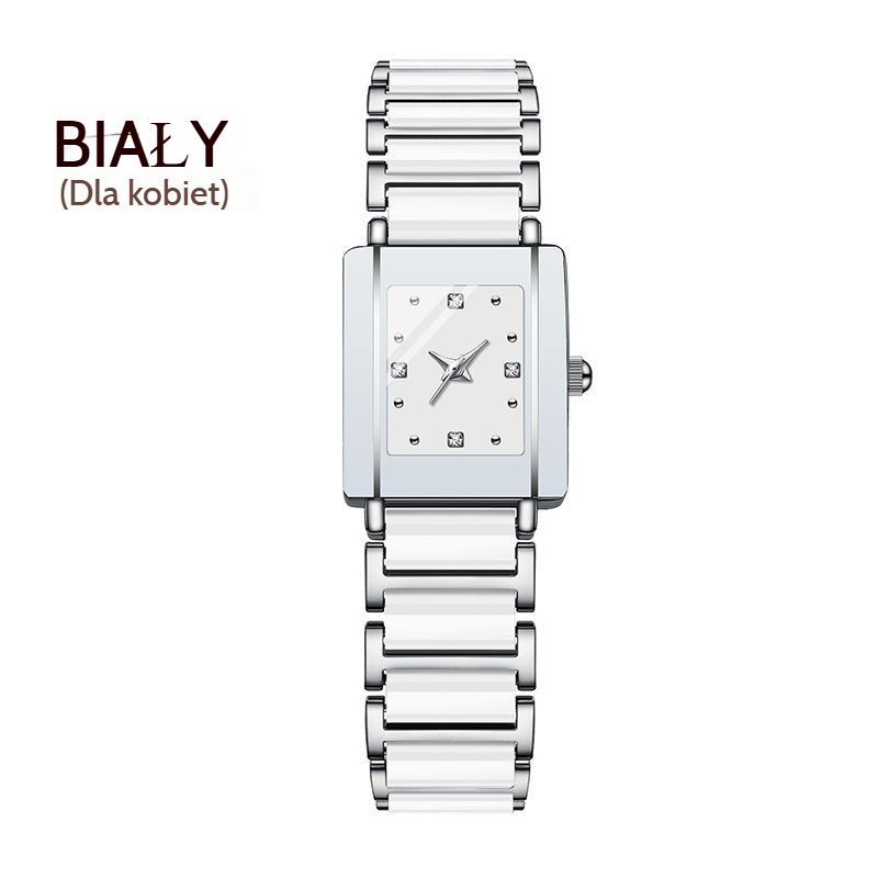 💞Modny ceramiczny kwadratowy zegarek kwarcowy⌚