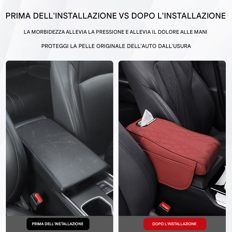 Tappetino per bracciolo auto, borsa portaoggetti universale, scatola per fazzoletti auto