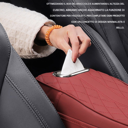 Tappetino per bracciolo auto, borsa portaoggetti universale, scatola per fazzoletti auto
