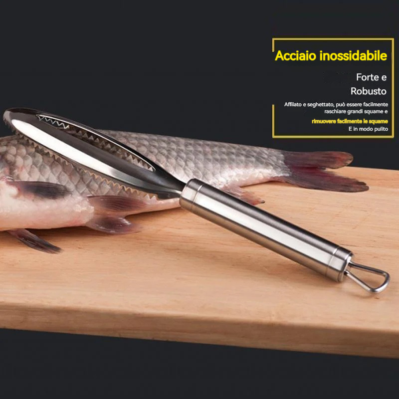 Utensile da cucina manuale per raschiare il pesce