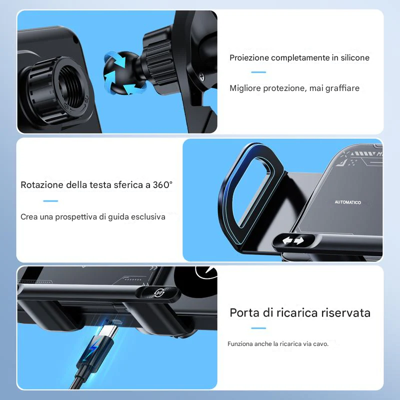 Caricabatterie wireless per auto veloce con rotazione a 360° per la serie Z Fold