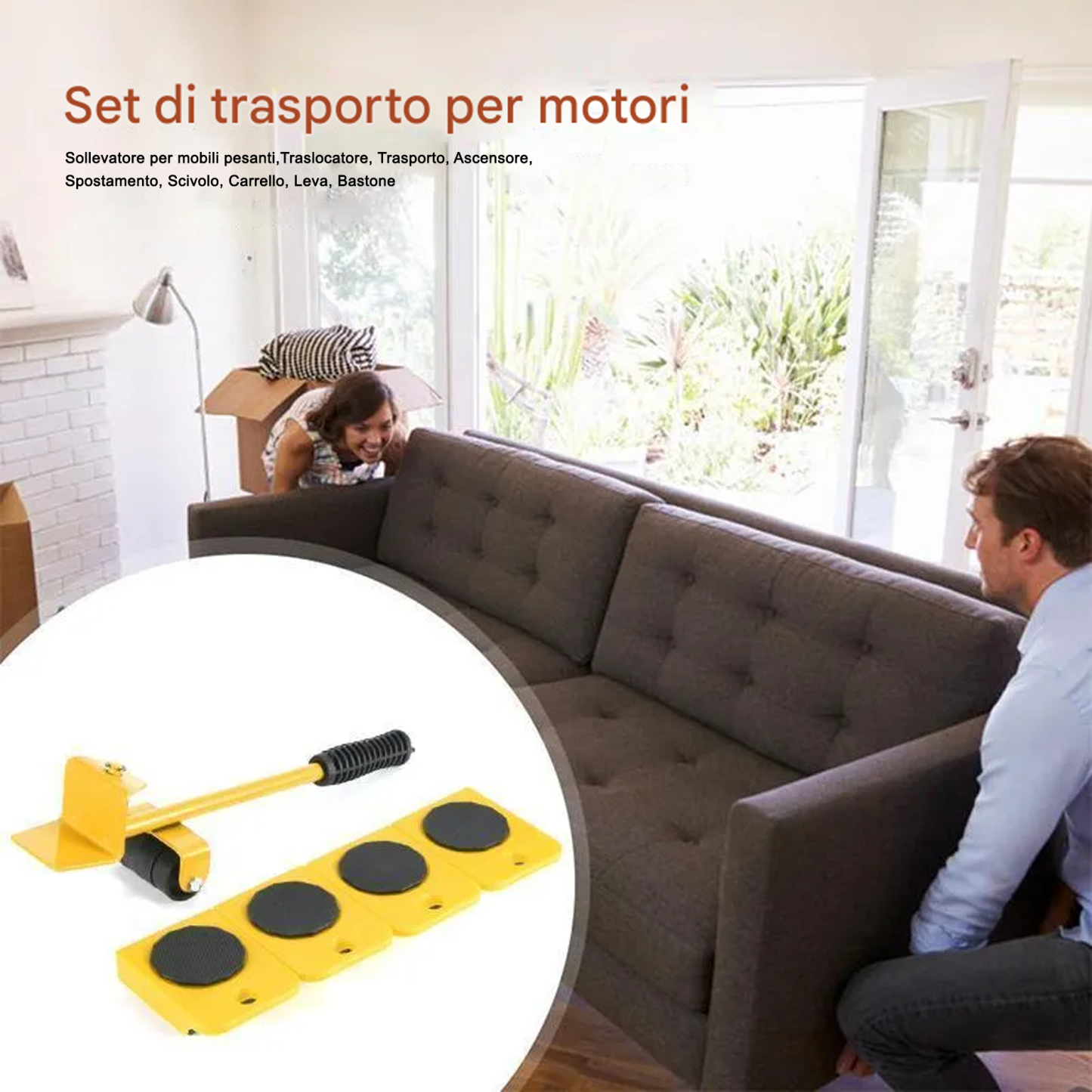 Set di utensili per traslochi con sollevatore per mobili, 4 confezioni