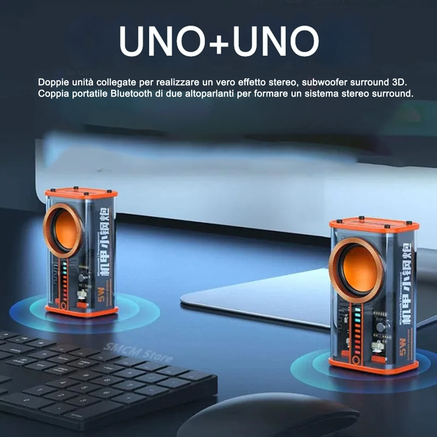 Altoparlante Bluetooth wireless Mecha trasparente