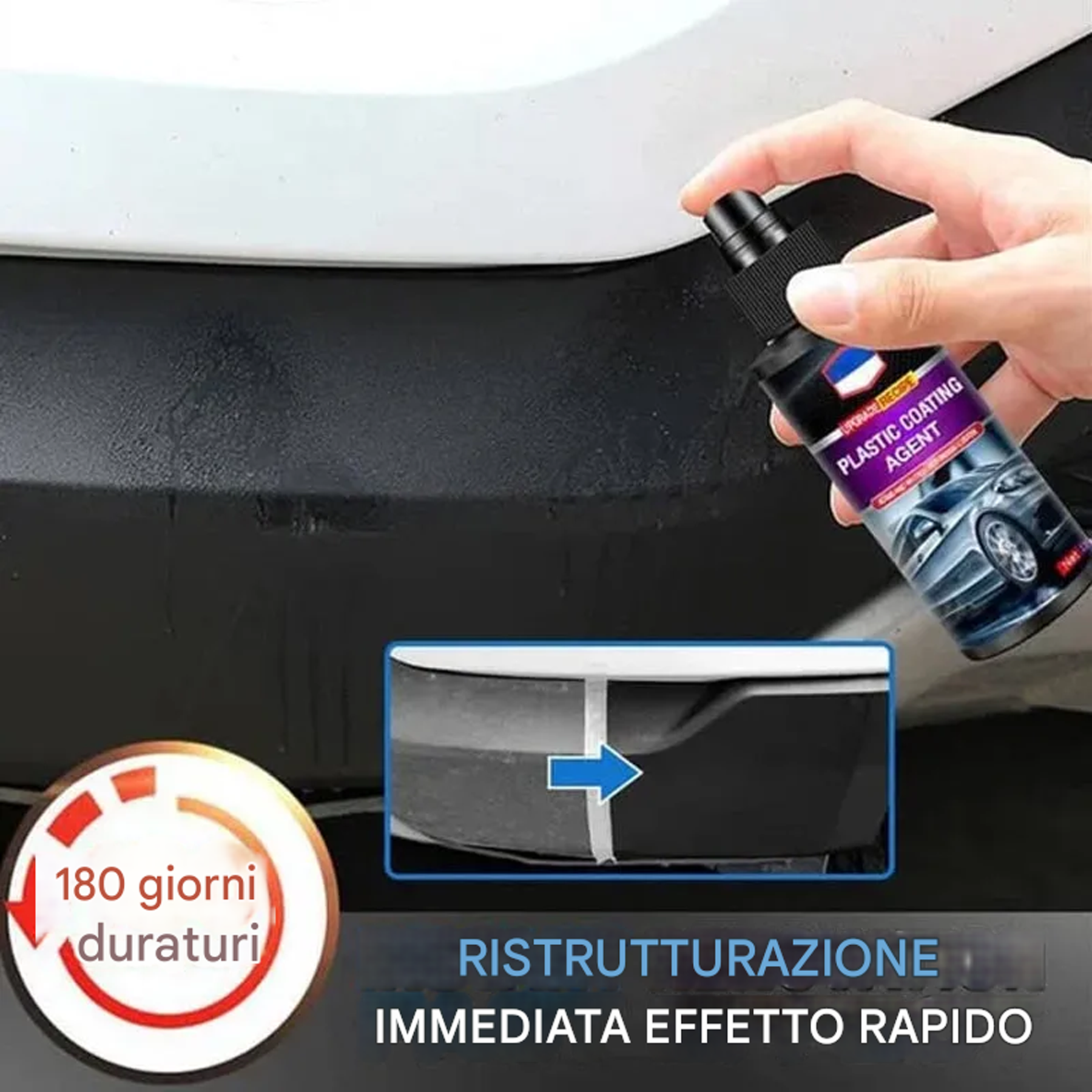 Agente di rivestimento per interni auto in pelle e plastica