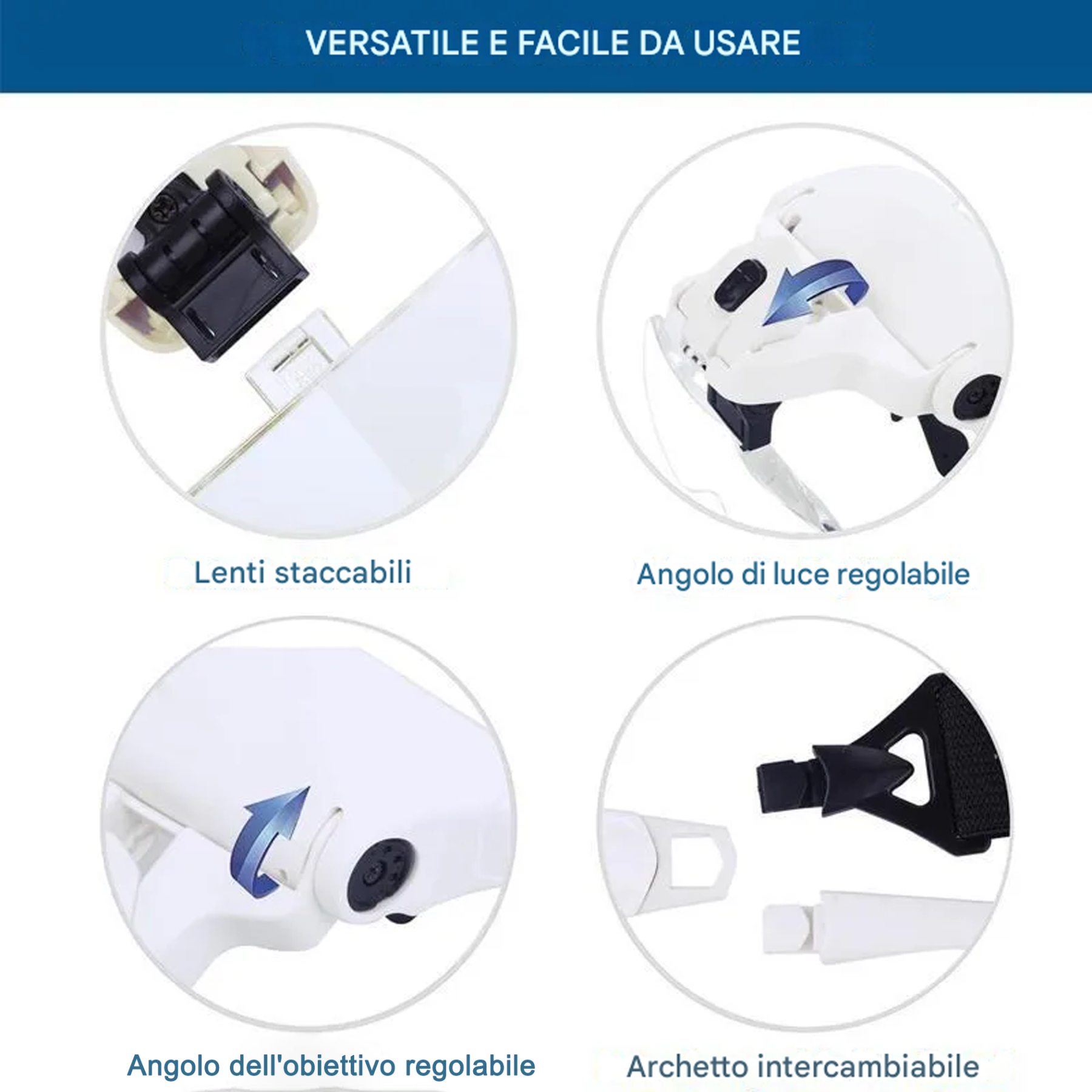 Lente di ingrandimento a LED in vetro da lavoro