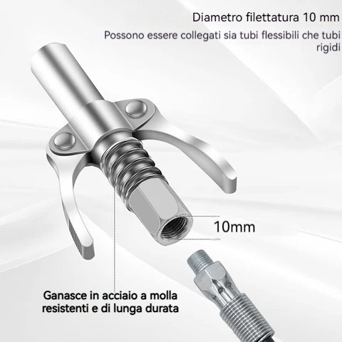 Pinza di bloccaggio a doppia impugnatura con ingrassatore