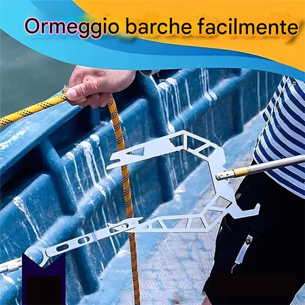 Gancio telescopico automatico per ormeggio di barche