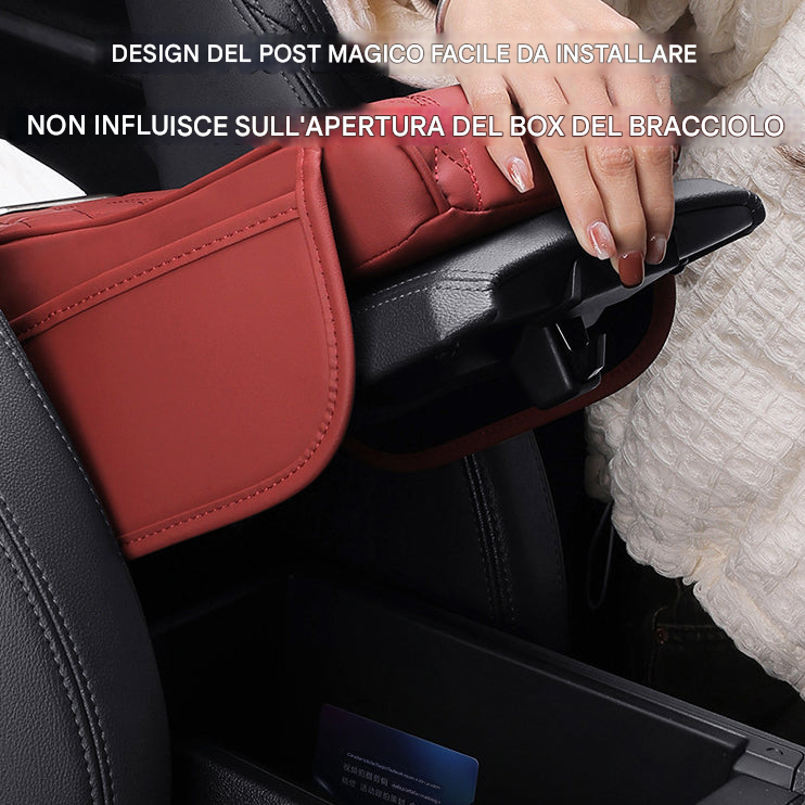 Tappetino per bracciolo auto, borsa portaoggetti universale, scatola per fazzoletti auto