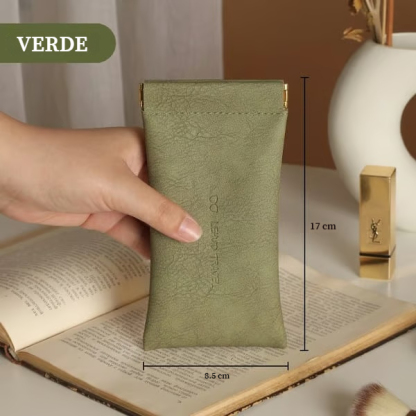 🔥Borsa portaoggetti in pelle con bottone automatico