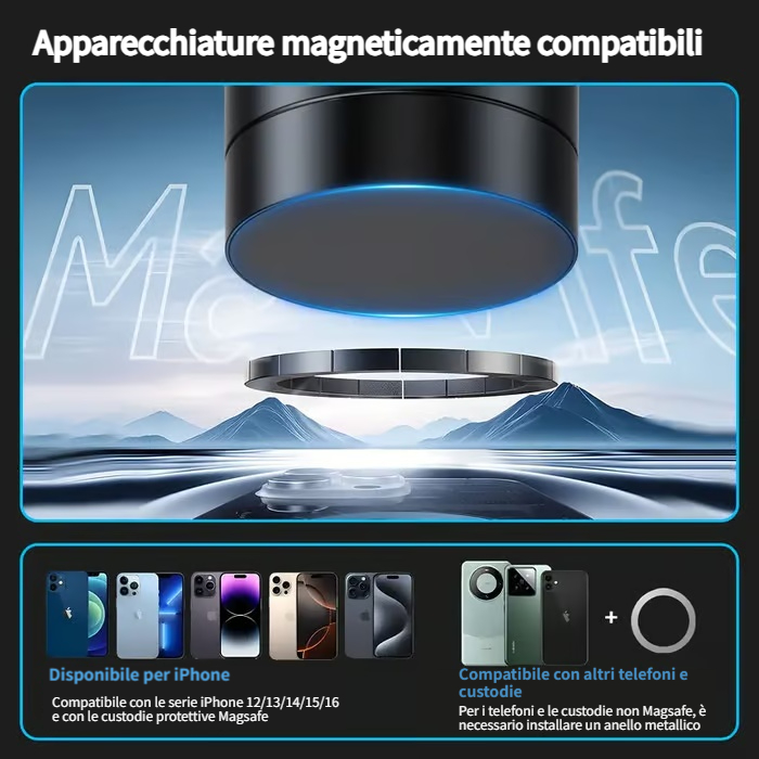 Supporto magnetico per cellulare sottovuoto