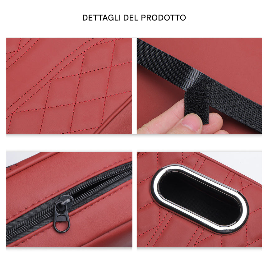 Tappetino per bracciolo auto, borsa portaoggetti universale, scatola per fazzoletti auto